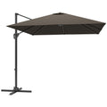 Tan Cantilever Garden Parasol with Crank Handle and Adjustable Angle by Outsunny