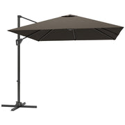 Tan Cantilever Garden Parasol with Crank Handle and Adjustable Angle by Outsunny