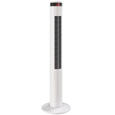 Tower Fan with Remote Control for Quiet Cooling and Space Saving in Any Room White AOSOM