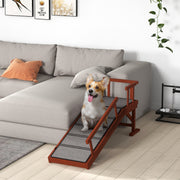 Pet Ramp for Beds and Sofas with Non Slip Surface and Guardrails for Older Pets Brown and Grey AOSOM