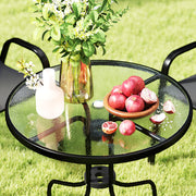 Five Piece Black Steel Patio Set with Glass Top Table by Outsunny