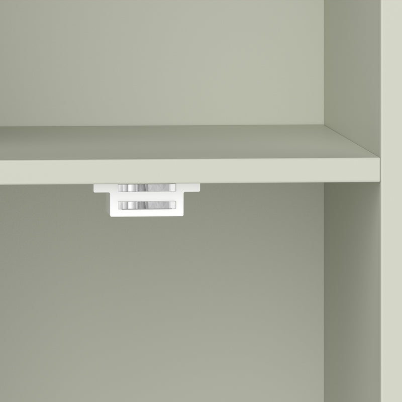 Corner Bookcase with Shelves and Hidden Cabinet for Small Room Storage