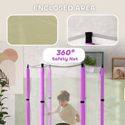 Purple 4.6FT Toddler Trampoline with Safety Net for Ages 3 to 6 Indoor Outdoor Use by Outsunny AOSOM
