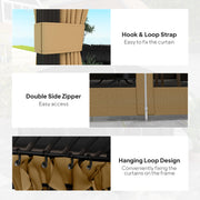 3.6 x 3m Aluminium Hardtop Garden Gazebo with Curtains for Garden and Patio by Outsunny