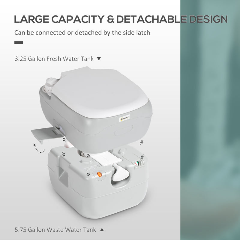 Portable Camping Toilet With Easy Flush and Odour Control for Outdoor Trips Grey