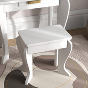Kids Dressing Table Set With Mirror and Storage Drawer Ideal for Bedroom Playtime White