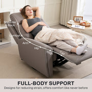 Manual Recliner Armchair with Adjustable Leg Rest for Lounge or Bedroom Comfort, Grey