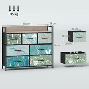 7 Drawer Chest of Drawers with Spacious Storage Ideal for Bedroom or Office Blue