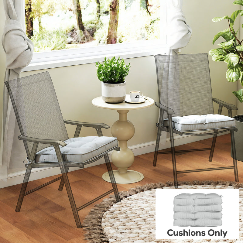 Garden Chair Cushions Set of 4 for Extra Comfort and Support Light Grey