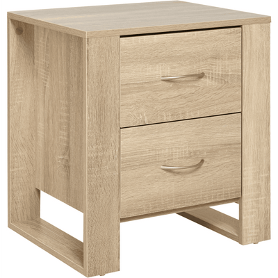 2 Drawer Bedside Table, Elevated Base Homcom