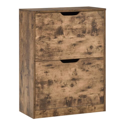 2 Drawer Shoe Cabinet with Flip Doors
