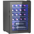 Black 20 Bottle Countertop Wine Fridge 5-18℉ Temperature Control by HOMCOM
