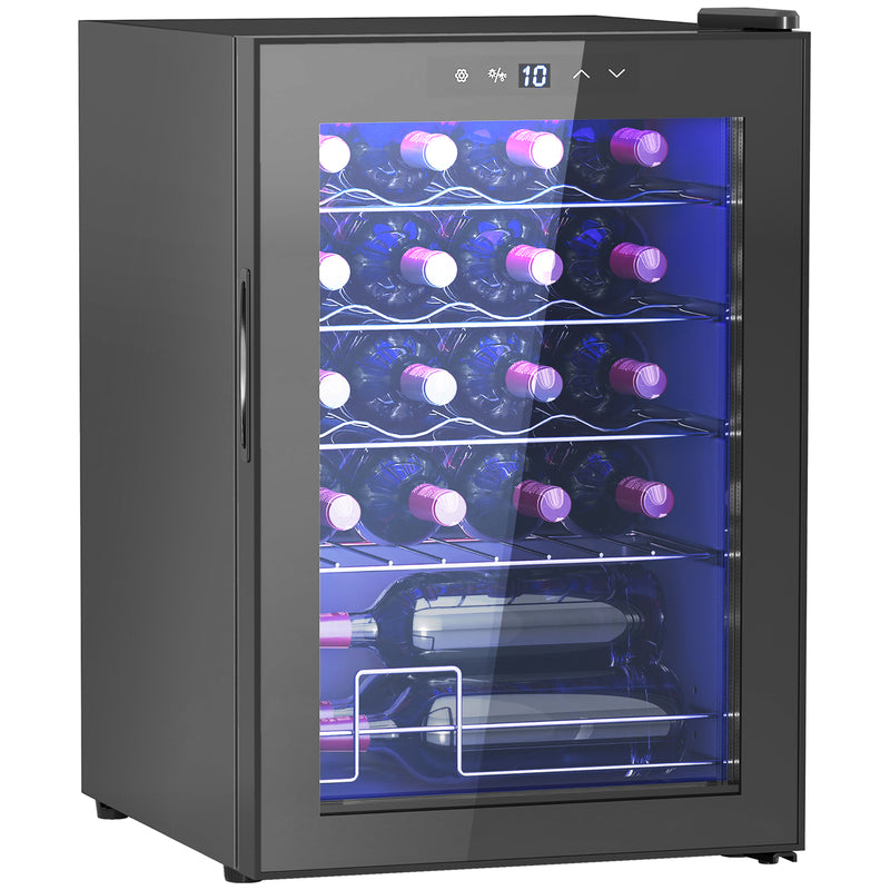 Black 20 Bottle Countertop Wine Fridge 5-18℉ Temperature Control by HOMCOM