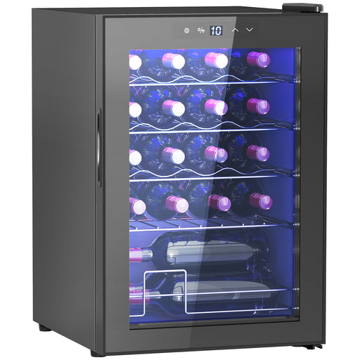 Black 20 Bottle Countertop Wine Fridge 5-18℉ Temperature Control by HOMCOM