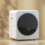 4kg Compact Freestanding Tumble Dryer with Timer and Steel Drum for Small Spaces White AOSOM