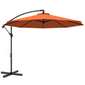 3m Orange Cantilever Parasol with Cross Base for Unobstructed Garden Shade Outsunny