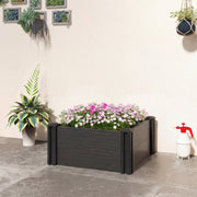 Raised Garden Bed for Easy Vegetable and Herb Growing with Tool Free Assembly Dark Grey Outsunny
