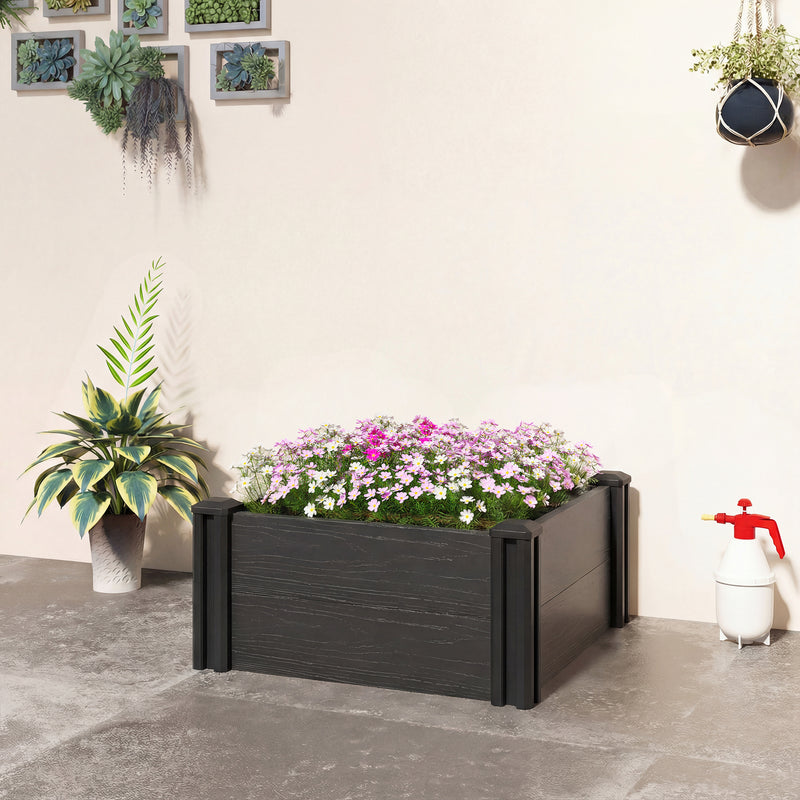 Raised Garden Bed for Easy Vegetable and Herb Growing with Tool Free Assembly Dark Grey Outsunny