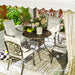 Set of Four White Padded Garden Seat Cushions for Outdoor Chairs by Outsunny