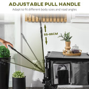 Folding Garden Utility Trolley With Wheels For Camping And Outdoor Gear Transport Grey