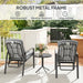 Grey 3 Piece Garden Bistro Set with Recliner Chairs and Cushions by Outsunny