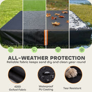 Sandpit Cover Waterproof Outdoor Protection for Clean and Dry Play Black AOSOM