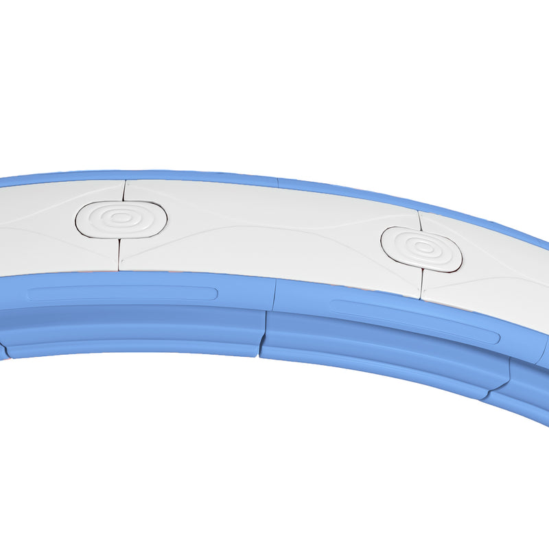 Smart Weighted Hula Hoop Light Blue With 16 Detachable Knots And Digital Calorie Counter AOSOM