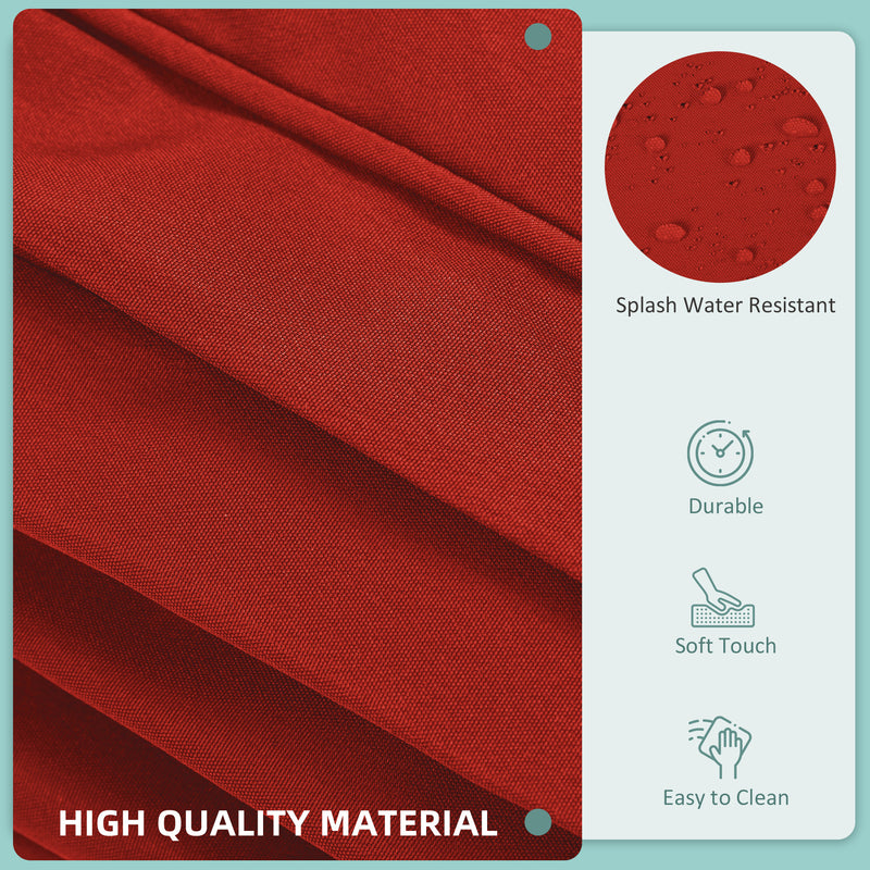 Red Set of 14 Outdoor Cushion Covers Water Resistant by Outsunny