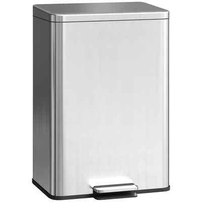 Stainless Steel 20L Pedal Kitchen Bin with Soft Close Lid and Removable Inner Bucket for Home