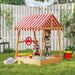 Wooden Kids Sandpit Boat Style with Canopy 4 Seats Rudder and Bottom Liner by AIYAPLAY