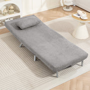 Single Sofa Bed with Velvet Feel Upholstery Ideal for Guests and Small Spaces Grey