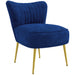 Dark Blue Velvet Feel Tub Accent Chair Stylish and Comfortable Seating by HOMCOM