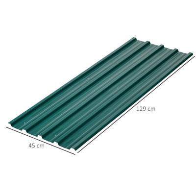 Set of 12 Corrugated Steel Roof Panels for Sheds and Garages Weatherproof Green AOSOM