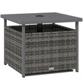 Outsunny Outdoor Rattan Wicker Coffee Table w/ Umbrella Hole Suitable for Garden Garden AOSOM