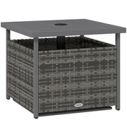 Outsunny Outdoor Rattan Wicker Coffee Table w/ Umbrella Hole Suitable for Garden Garden AOSOM