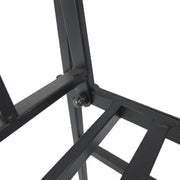 2 Seater Metal Garden Bench With Decorative Arch Ideal For Climbing Plants Black AOSOM
