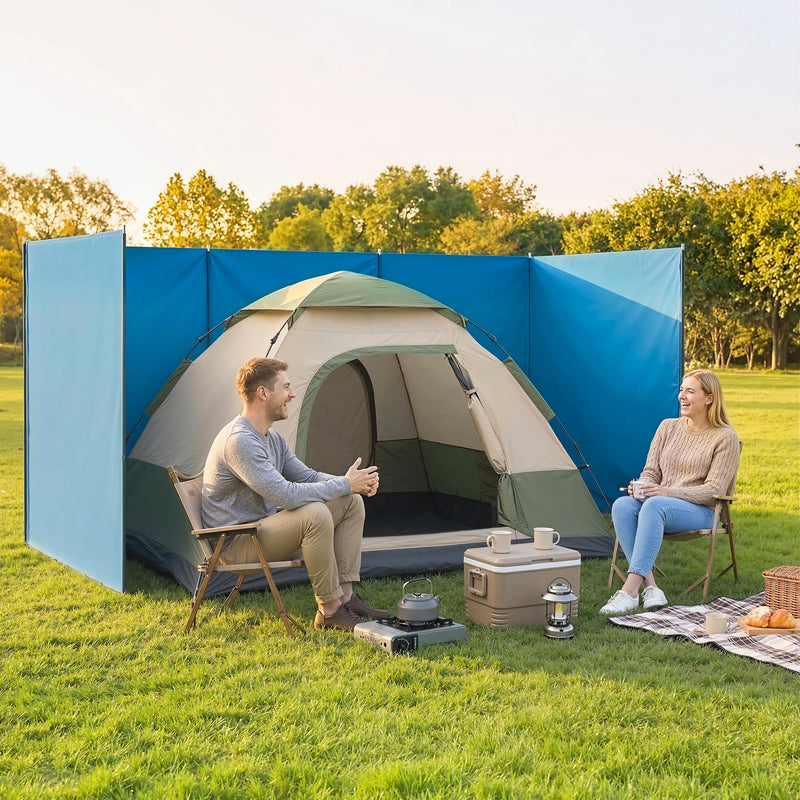 Outdoor Privacy Screen for Wind and Sun Protection with Carry Bag 7.8m Blue
