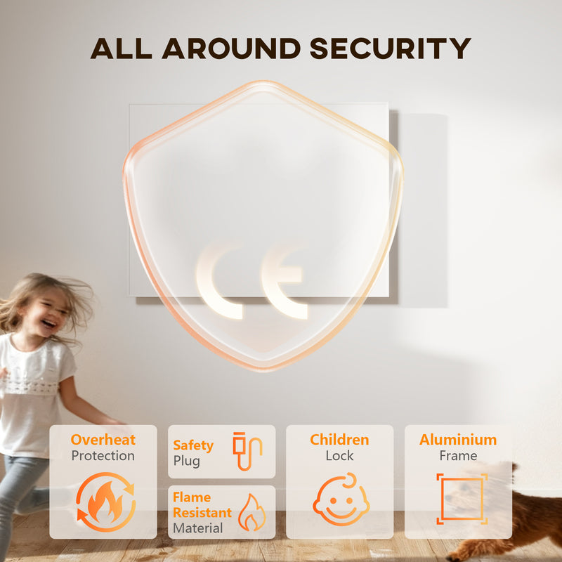 WiFi Smart Electric Wall Mounted Heater 170W Far Infrared Low Energy Heating White