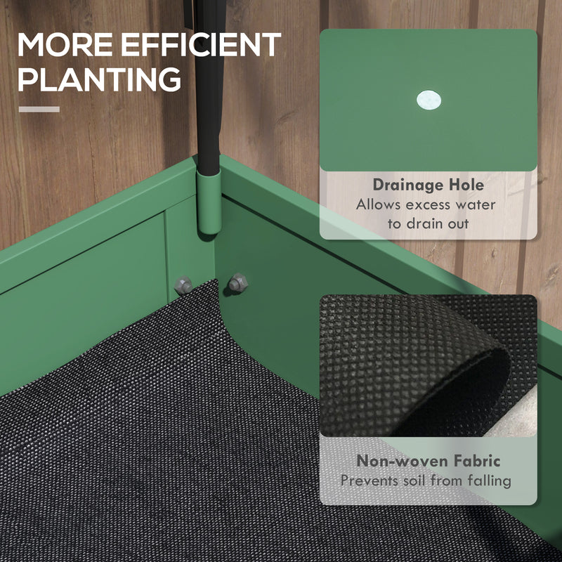 Raised Planter with Greenhouse Cover Mobile Garden Bed with Wheels and Shelf for Vegetables by Outsunny