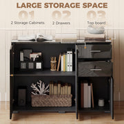 Sideboard with Drawers and Cupboards for Organised Home Storage High Gloss Black AOSOM