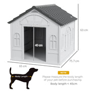 Weather Resistant Plastic Dog House for Medium Dogs Ideal for Indoor and Outdoor Use Grey