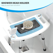 Height Adjustable Shower Chair with Backrest and Anti-Slip Feet by HOMCOM
