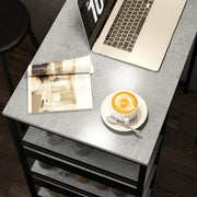 Three Piece Kitchen Dining Set with Shelves Grey and Black by HOMCOM