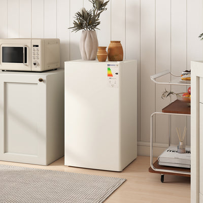 91L Under Counter Fridge Freezer With Chiller Box And Adjustable Thermostat Beige