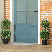 Set of 2 Artificial Ball Trees with White Lavender Flowers 70cm by HOMCOM