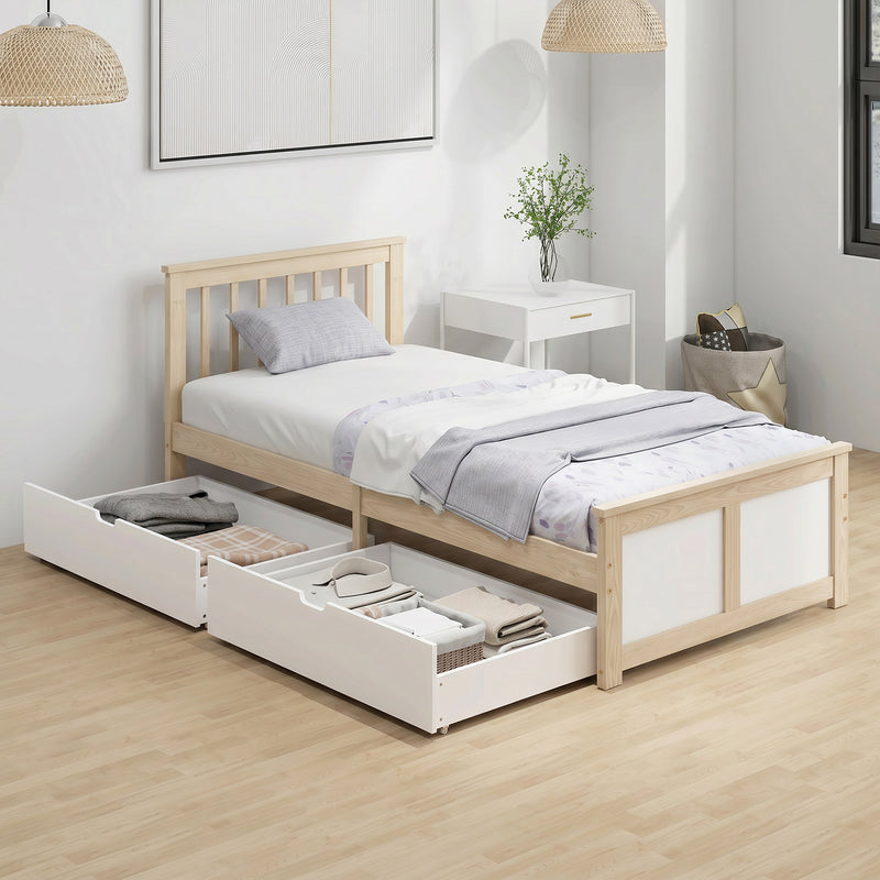 Single Bed Frame with Storage Drawers for Organised Small Bedrooms