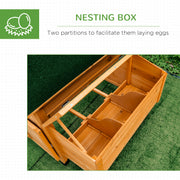 Yellow Wooden Chicken Coop and Run Set for 4 to 8 Hens with Nesting Box and Tray by Outsunny AOSOM