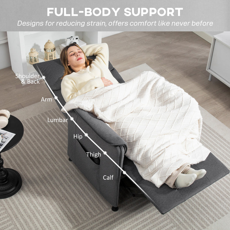 Electric Reclining Armchair for Effortless Living Room Comfort with Side Storage Black