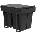 Kitchen Cupboard Pull Out Bin with Dual Compartments for Easy Waste and Recycling Black Homcom