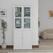 White Double Storage Display Cabinet with Shelves by HOMCOM